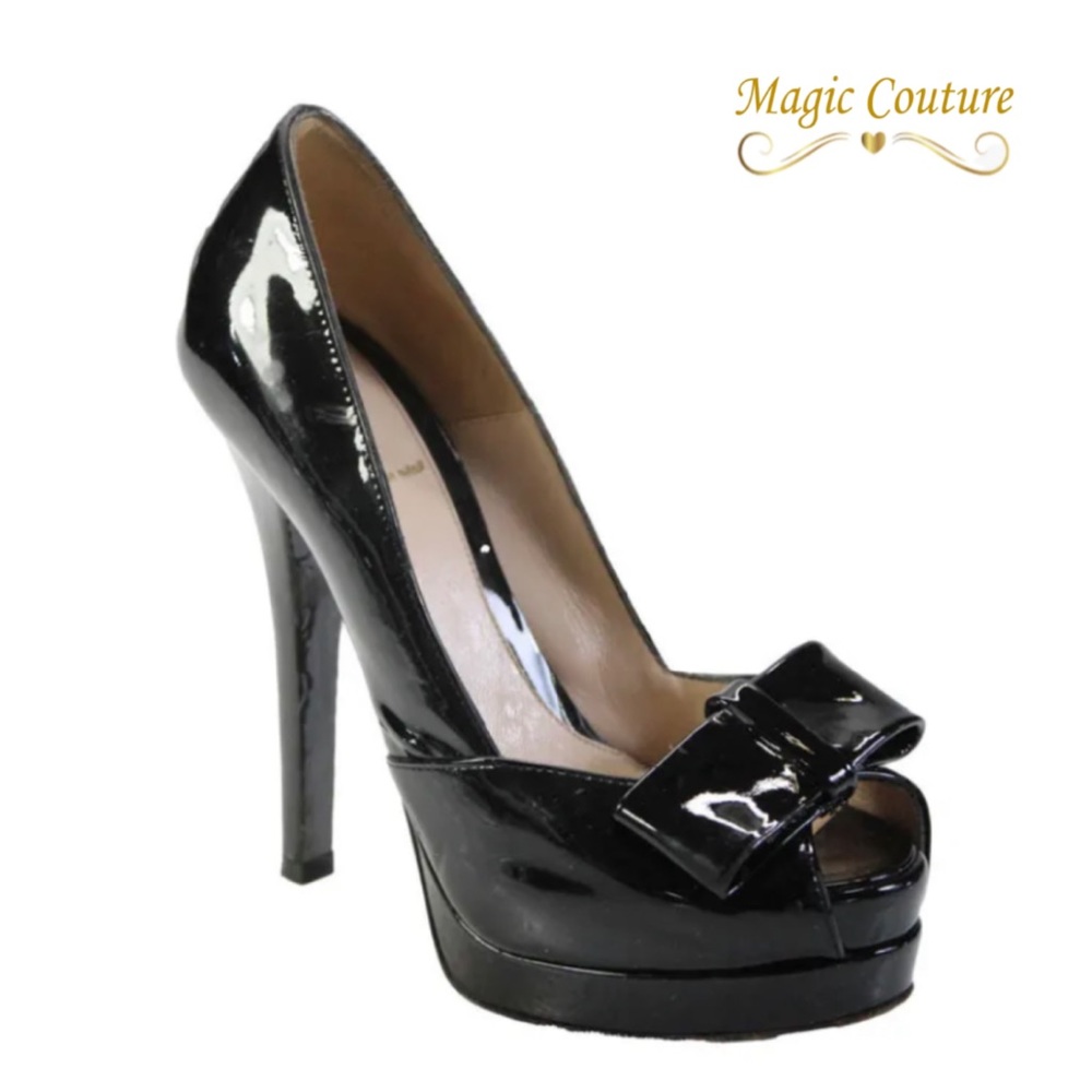 FENDI Black Patent Leather Platform Heel🖤🖤🖤